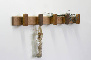 Hanger with 5 wooden hooks