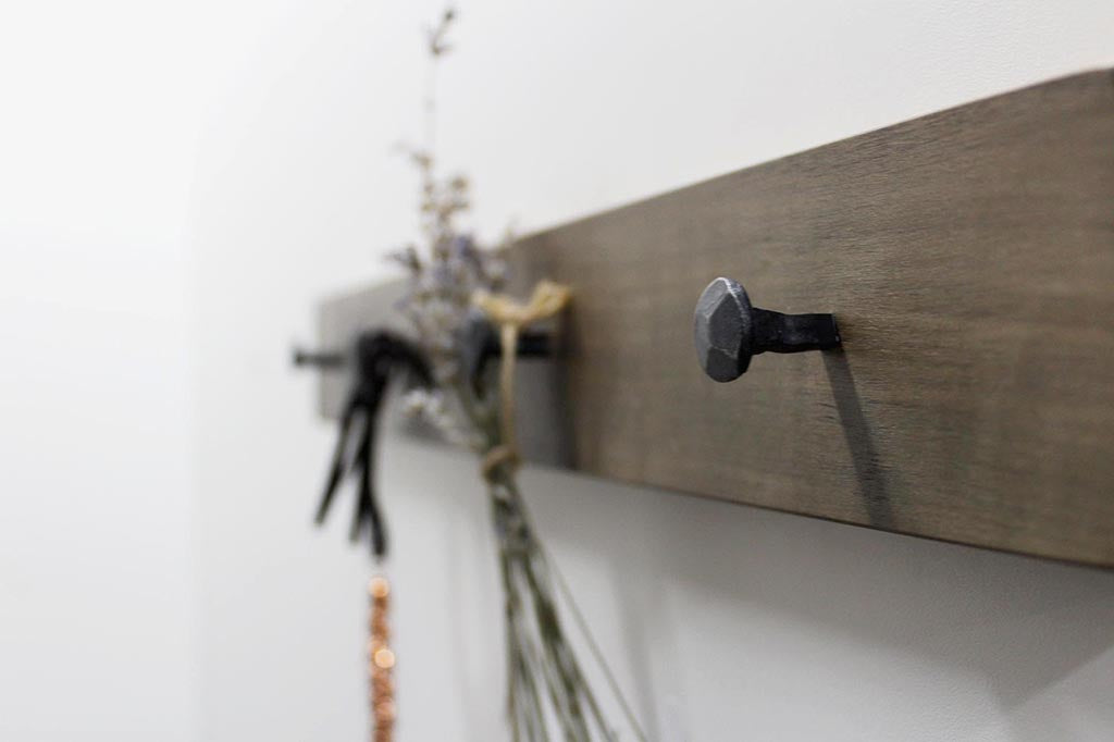 Wood & Wrought Iron Coat Rack