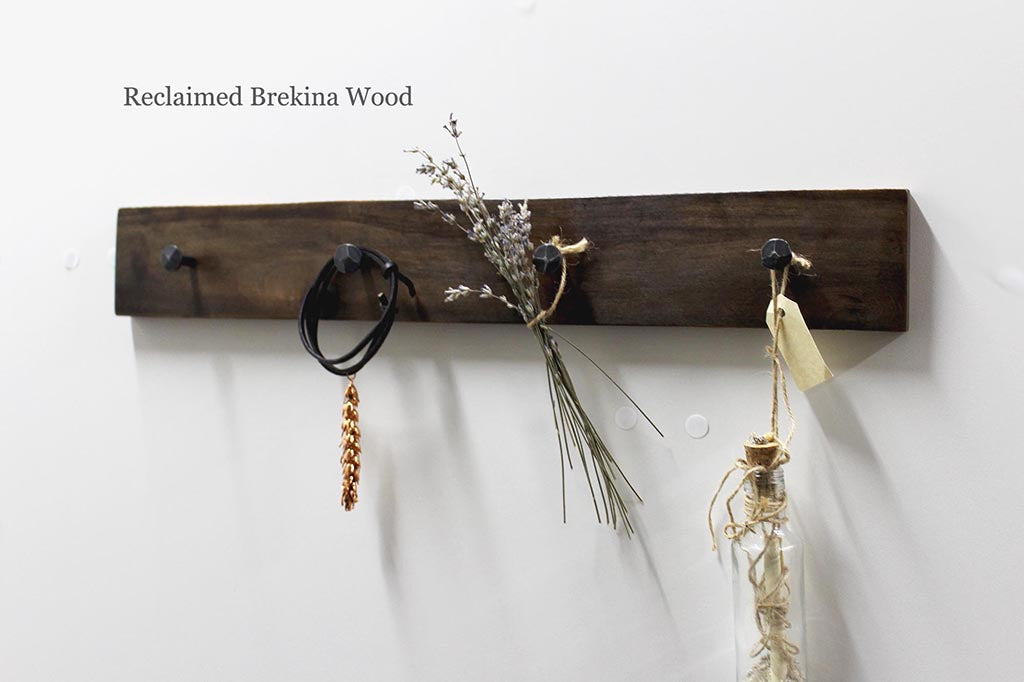 Wood & Wrought Iron Coat Rack
