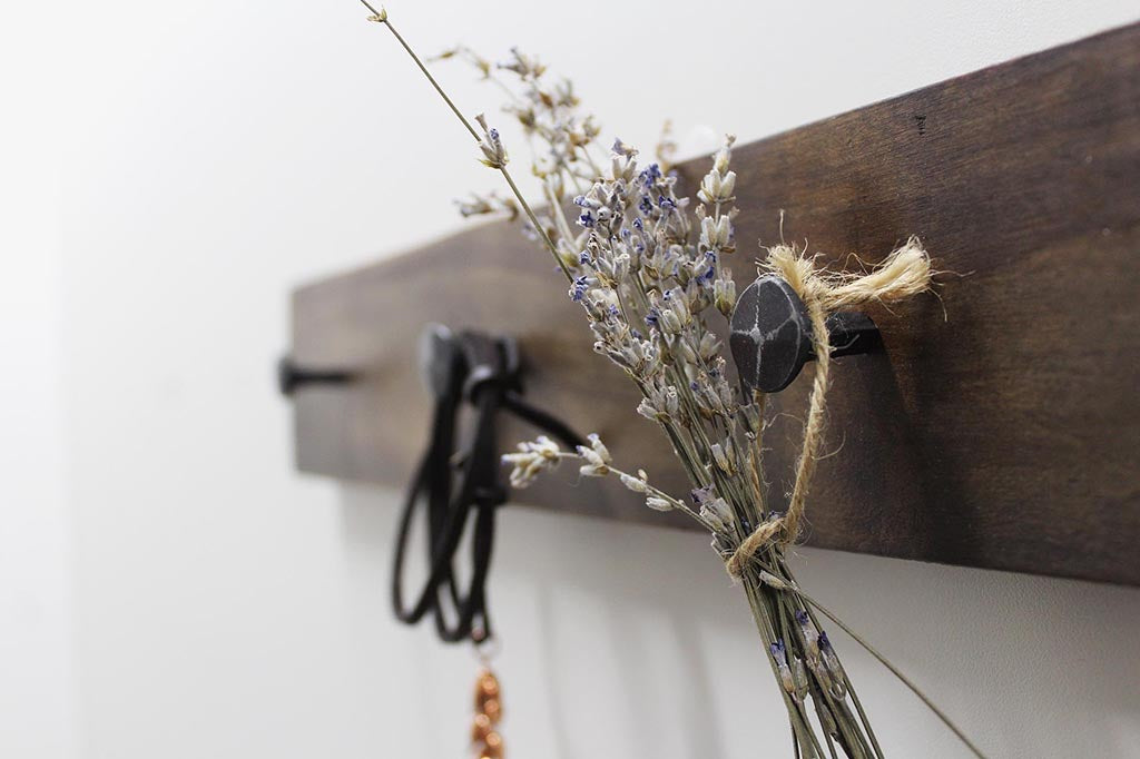 Wood & Wrought Iron Coat Rack