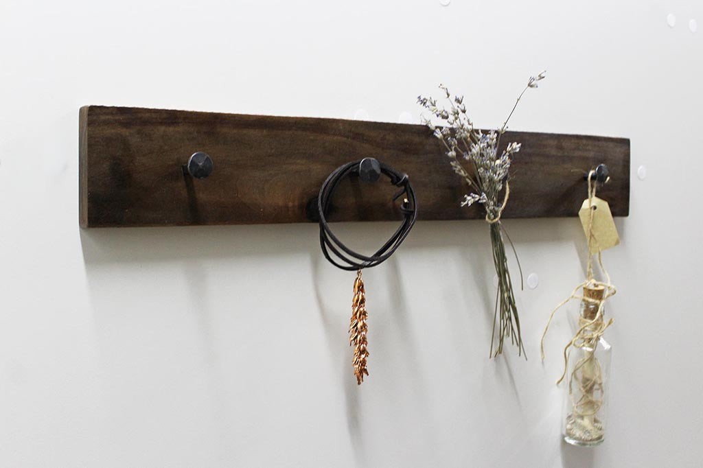 Wood & Wrought Iron Coat Rack