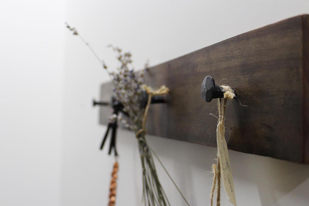 Wood & Wrought Iron Coat Rack