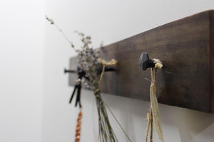 Wood & Wrought Iron Coat Rack