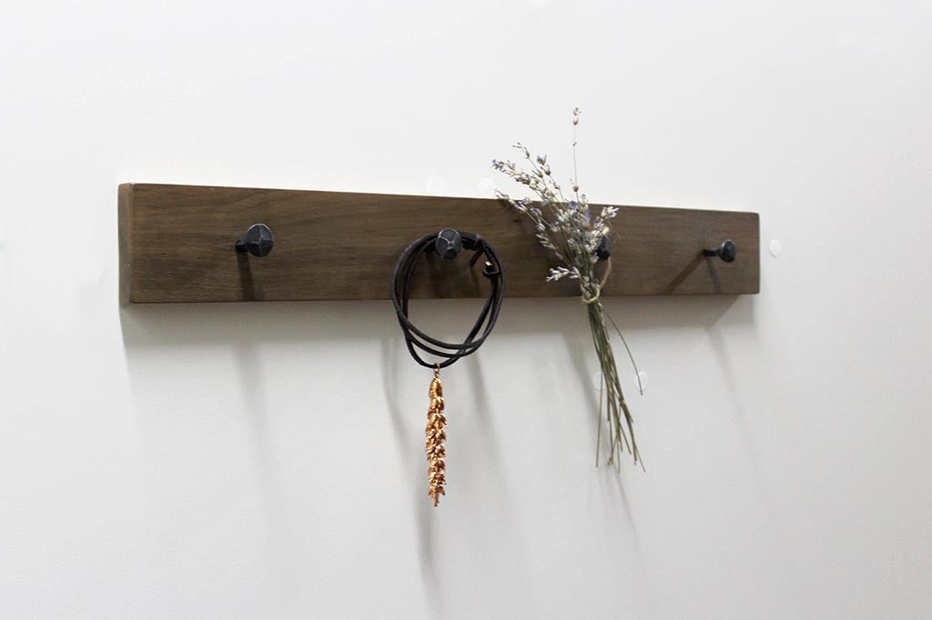 Wood & Wrought Iron Coat Rack