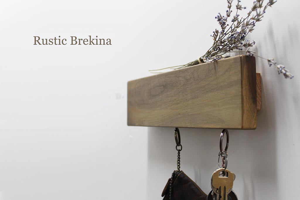 Wall-mounted Holder for Keys, Mail or Phone.